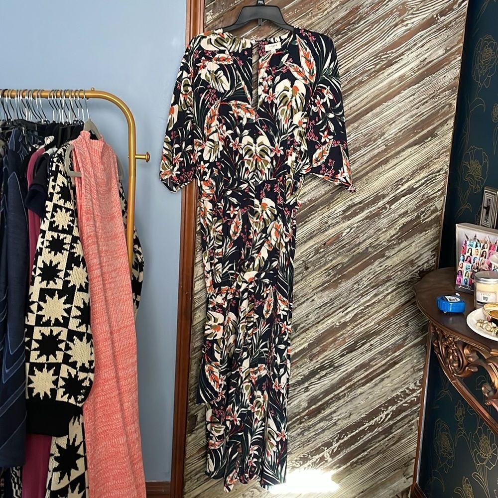 Umgee tropical kimono sleeve jumpsuit